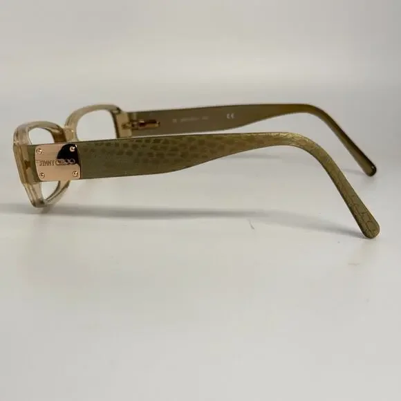 Jimmy Choo JC 10 Tan Snakeskin Eyeglasses Frames 54-15 135 H17258